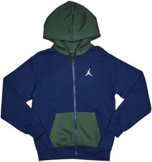 Jordan Brooklyn Color Block Hoodies Kinder - Blauw - Maat 137 - 147 CM - Katoen Fleece Blue