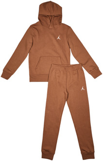 Jordan Brooklyn Trainingspakken Kinder - Bruin - Maat 158 - 170 CM - Katoen Fleece Brown