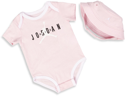 Jordan Bucket Hat & Bodysuit 2 Pc Set - Baby Gift Sets Pink - 50 - 56 CM