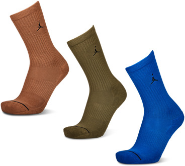 Jordan Crew 3 Pack Sokken Unisex - Blauw - Maat 39 - 42 - Katoen Blue