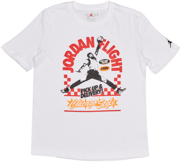 Jordan Deep Dish T-shirts Kinder - Wit - Maat 147 - 158 CM - Katoen Jersey White