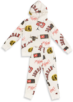 Jordan Essentials Aop Trainingspakken Baby - Wit - Maat 74 - 80 CM - Katoen Fleece White