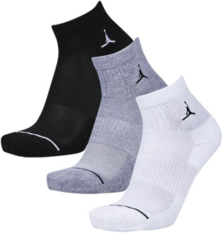 Jordan Everyday Cushioned Ankle 3 Pack Sokken Unisex - Wit - Maat 35 - 38 - Katoen White
