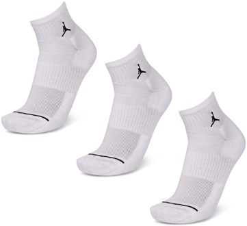 Jordan Everyday Cushioned Ankle 3 Pack Sokken Unisex - Wit - Maat 47-  50 - Poly (Polyester) White