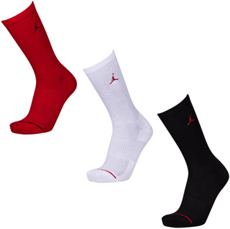 Jordan Everyday Cushioned Crew 3 Pack Sokken Unisex - Rood - Maat 47-  50 Red