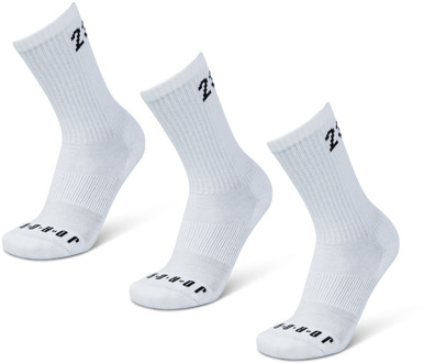 Jordan Everyday Cushioned Crew 3 Pack Sokken Unisex - Wit - Maat 35 - 38 White