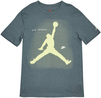 Jordan Jumpman Grid Blur T-shirts Kinder - Grijs - Maat 147 - 158 CM - Katoen Jersey Grey