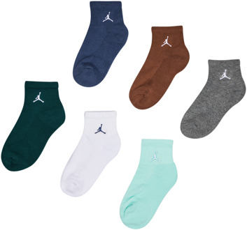 Jordan Kids Ankle 6 Pack Sokken Unisex - Groen - Maat 39 - 42 Green
