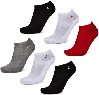 Jordan Kids Ankle 6 Pack Sokken Unisex - Rood - Maat 39 - 42 Red