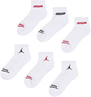 Jordan Kids Ankle 6 Pack Sokken Unisex - Wit - Maat 39 - 42 White