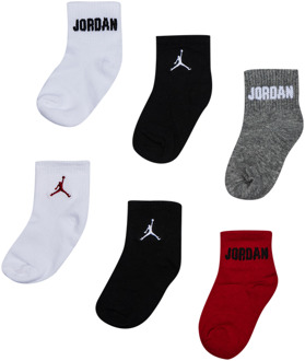 Jordan Kids Ankle 6 Pack Sokken Unisex - Zwart - Maat 6-  12 MONTHS Black