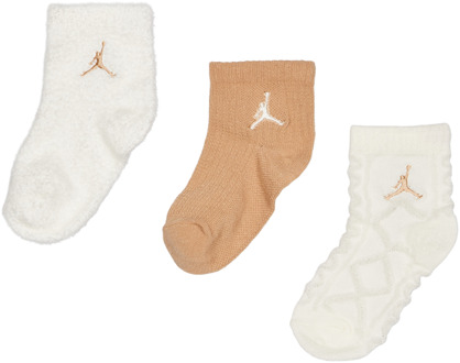 Jordan Kids Ankle No Slip 3 Pack Sokken Unisex - Bruin - Maat 12 - 24 MONTHS - Katoen Brown