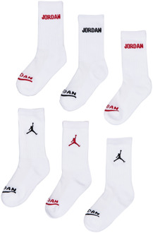 Jordan Kids Crew 6 Pack Sokken Unisex - Wit - Maat 27 - 30 White