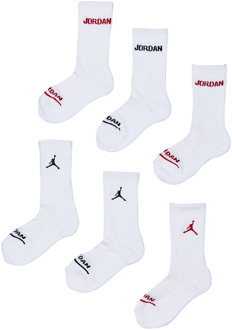 Jordan Kids Crew 6 Pack Sokken Unisex - Wit - Maat 31 - 34 White