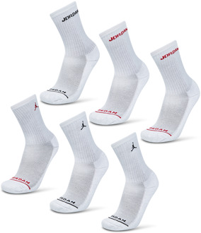 Jordan Kids Crew 6 Pack Sokken Unisex - Wit - Maat 35 - 38 White