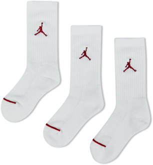 Jordan Kids Crew Sokken Unisex - Wit - Maat 31 - 34 - Katoen White