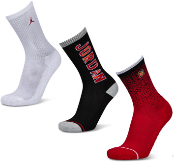 Jordan Kids Jumpman Crew 3 Pack Sokken Unisex - Wit - Maat 39 - 42 - Katoen White