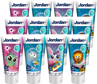 Jordan Kids - Tandpasta 0/5 jaar - Milde Fruitsmaak - 3x50ml - Voordeelverpakking