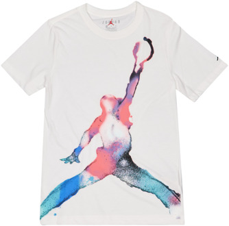 Jordan Poolside Jumbo Jumpman T-shirts Kinder - Wit - Maat 128 - 137 CM - Katoen Jersey White