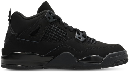 Jordan Retro 4 Peuterschoenen - Zwart - Maat 29.5 - Leer Black