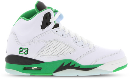 Jordan Retro 5 Sneakers Dames - Wit - Maat 36.5 - Leer, Synthetisch White