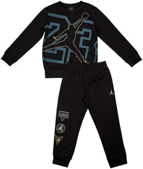 Jordan See Me Shine Trainingspakken Peuter - Zwart - Maat 116 - 122 CM - Katoen Fleece Black