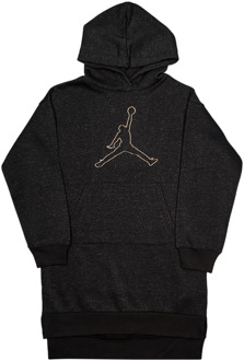 Jordan Shimmer Jurken Kinder - Zwart - Maat 158 - 170 CM - Katoen Fleece Black