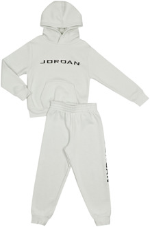 Jordan Stretch Trainingspakken Peuter - Zilver - Maat 104 - 110 CM - Katoen Fleece Silver