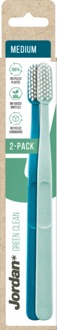 Jordan Tandenborstel Jordan Toothbrush Green Clean Medium 2 st