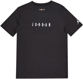 Jordan Wordmark Emb T-shirts Kinder - Zwart - Maat 158 - 170 CM - Katoen Jersey Black