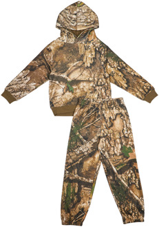 Jordan X Realtree Trainingspakken Peuter - Olijf - Maat 92 - 98 CM - Katoen Fleece Olive