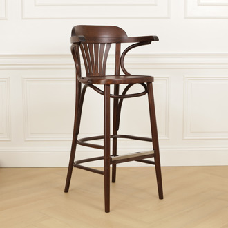 Jos houten barkruk walnoot - 75 cm Bruin