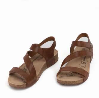 Josef Seibel TONGA 25 - Volwassenen Sandalen met hakDames Sandalen - Kleur: Cognac - Maat: 39