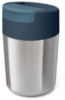 Joseph Joseph Flip Top Drinkbeker, Dubbelwandig, 0.34 L, Zilver - Jo Grijs