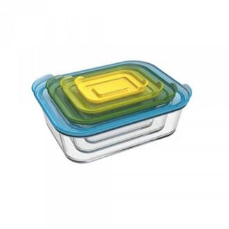 Joseph Joseph Nest Opberg-/Ovenschalenset met Deksel 4 st. Multicolor, Transparant