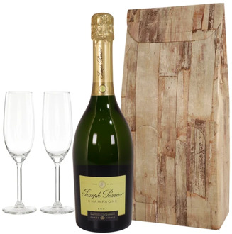 Joseph Perrier Brut en 2 champagne glazen