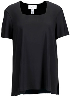 Joseph Ribkoff Zwart T-shirt met stijlvolle halslijn Joseph Ribkoff , Black , Dames - 3XL
