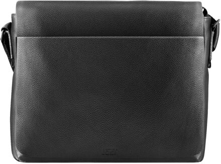 Jost Frankfurt Shoulderbag M black schoudertas heren Zwart - H 14 x B 36 x D 7 cm