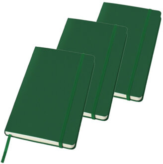 JournalBooks notitieboekje gelinieerd A5 hardcover - 3x - Notitieboek Groen