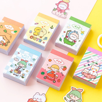 Journamm 50pcs Cute Kawaii Japanese Sticky Pads Korea Stationery Supplies Stickers Bullet Journal Scrapbooking Label Stickers