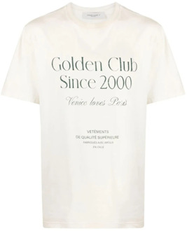 Journey M Regular/Gauze Katoenen T-Shirt Golden Goose , Beige , Heren - Xl,L,M