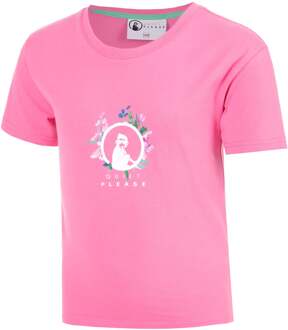 Joy Flower Logo T-shirt Meisjes-pink, wit roze - 152