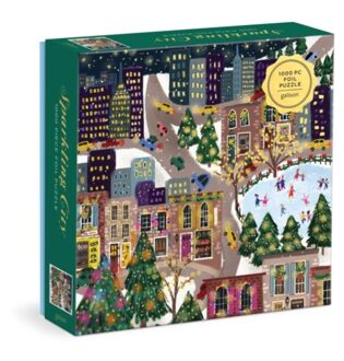Joy Laforme Sparkling City 1000 Piece Foil Puzzle In A Square Box - Galison