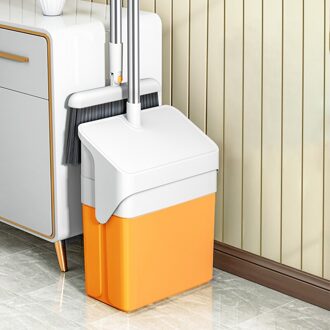 Joybos Waterdichte Huisvuilemmer Vuilnisbak Met Deksel Draagbare Automatische Verpakking Woonkamer Badkamer Keuken Prullenbak Opbergdoos oranje