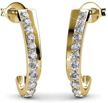 Joyce Oorbellen - Goud en Kristal - One Size