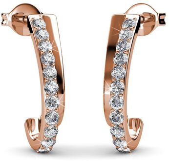 Joyce Oorbellen - Roségoud en Kristal - One Size