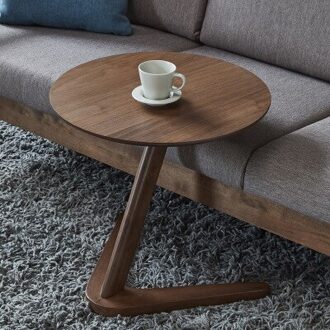 Joylive Minimalistische Kleine Desk Home Bijzettafel Meubels Ronde Koffie Voor Woonkamer Kleine Nachtkastje End Sofaside okkernoot kleur