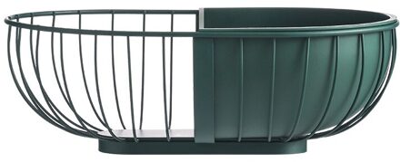 Joylove Huis Keuken Woonkamer Creatieve Lensbare Mand Fruitschaal Nordic Light Luxe Iron Art Fruit Mand donker groen