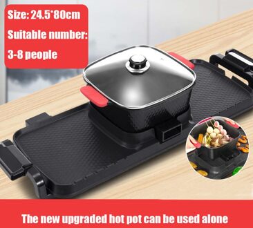 Joylove Koreaanse Multifunctionele Elektrische Barbecue Grill Non-stick Mandarijn Eend Pot Shabu-Roosteren Geïntegreerde Rookloze pot extra groot split