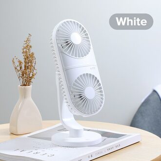 Joyroom Usb Fan Oplaadbare Desktop/Tafel Fan Whisper Quiet Fan Koeler Verticale Dubbele Ventilator 2000Mah wit 2000mAh